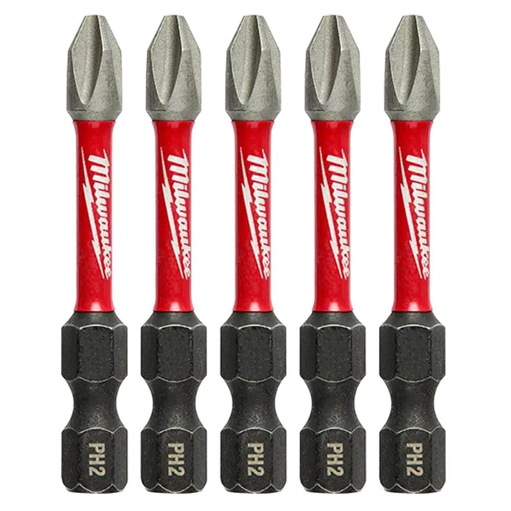 Jogo de Bits Phillips PH2 x 50mm Shockwave 5 Peças Milwaukee