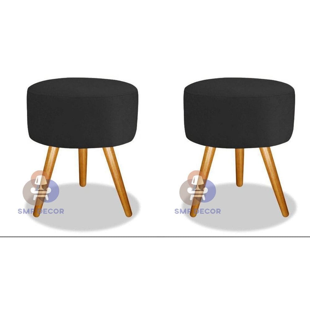 Kit 02 Puff Redondo Pés Palito