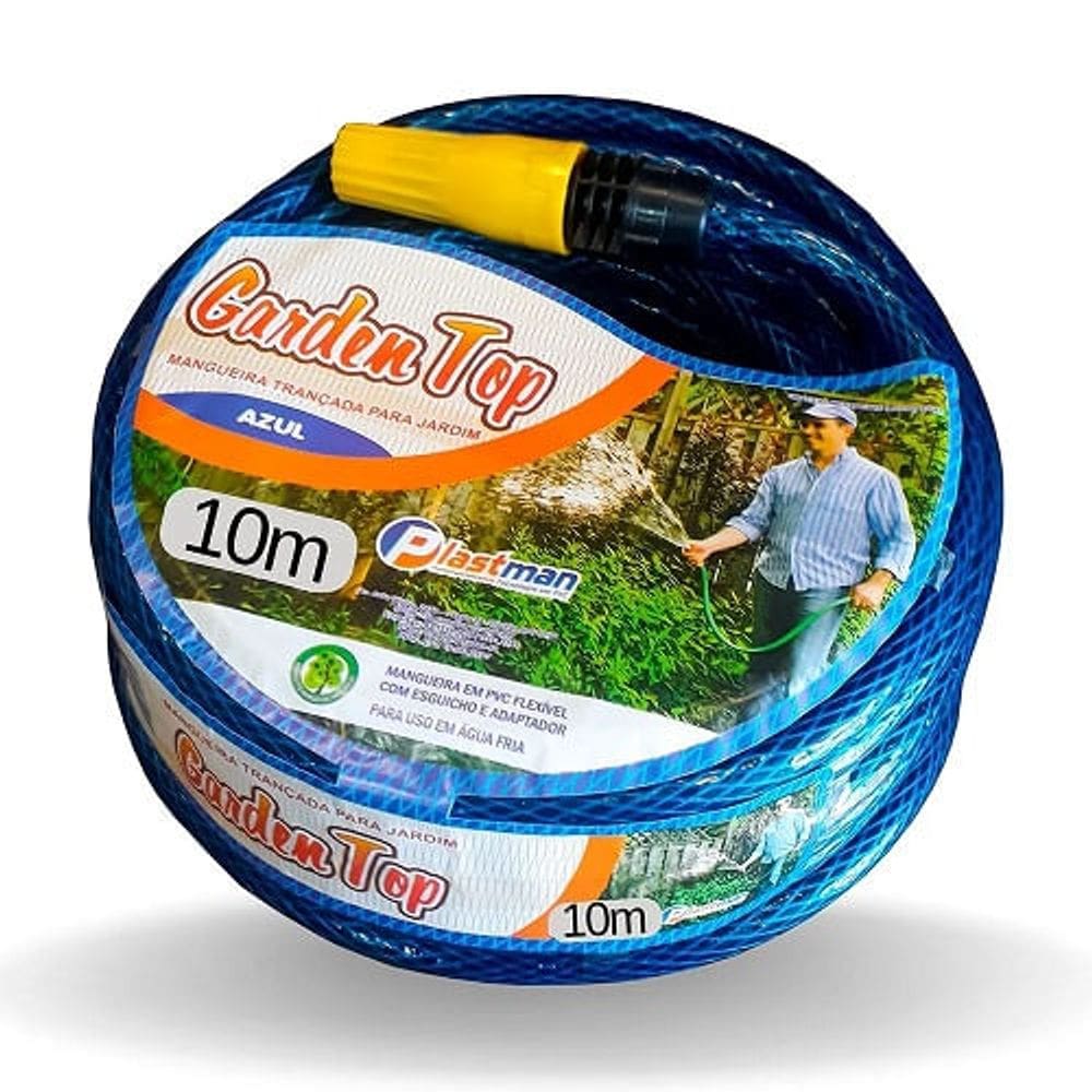 Mangueira Jardim C/10MT Trançado AZ 7/16` Plastman