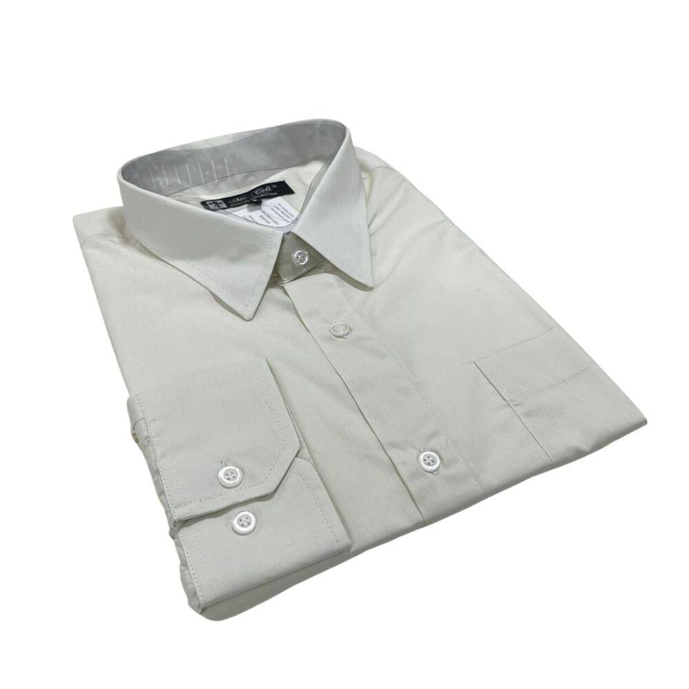 Camisa Social Masculina Manga Longa 100% Algodão Fio 50 Cor Lisa Tam 6 ao 8 Plus Size
