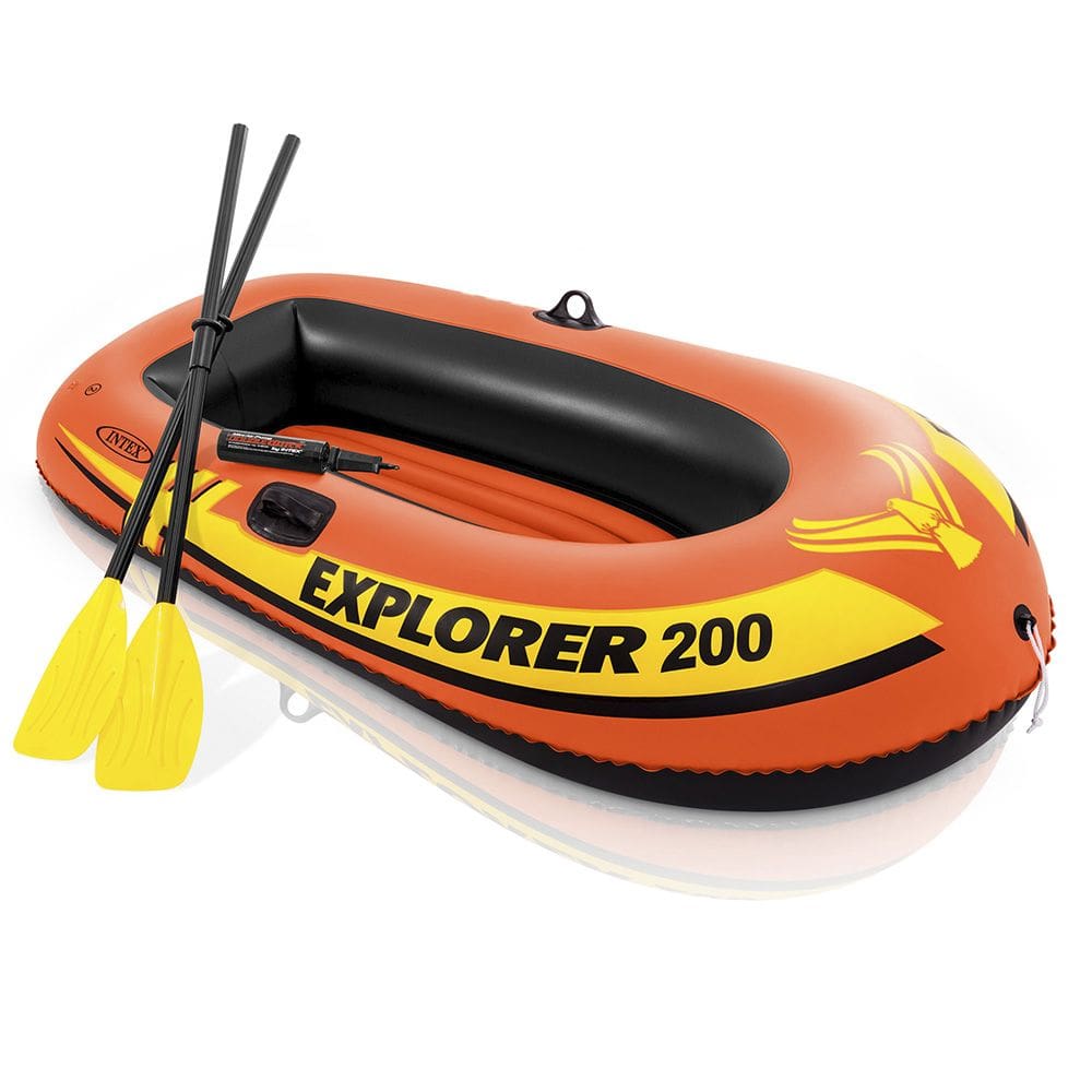 Bote Inflavel com Remos e Bomba de Ar Manual Intex Explorer 200 185cm Barco Inflável Resistente até 95kg