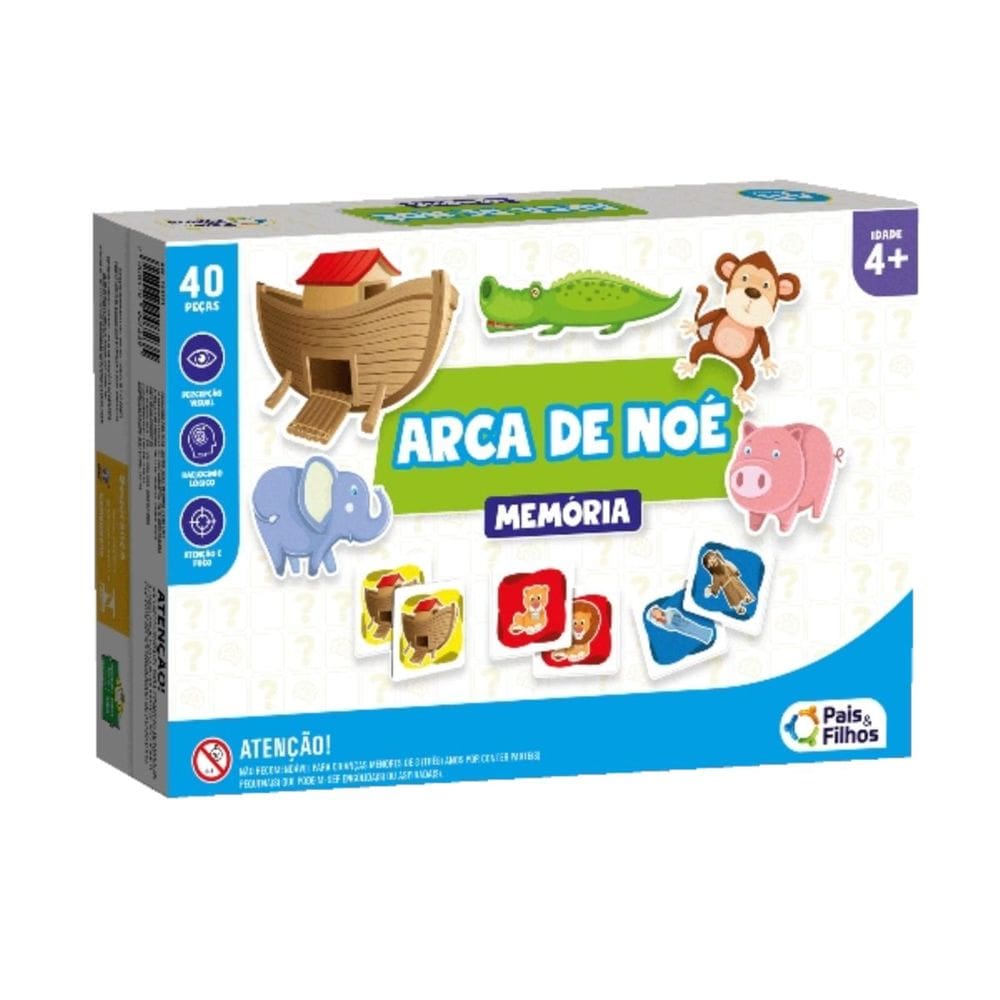 Jogo da Memória Arca de Noé Infantil Divertido Pais & Filhos