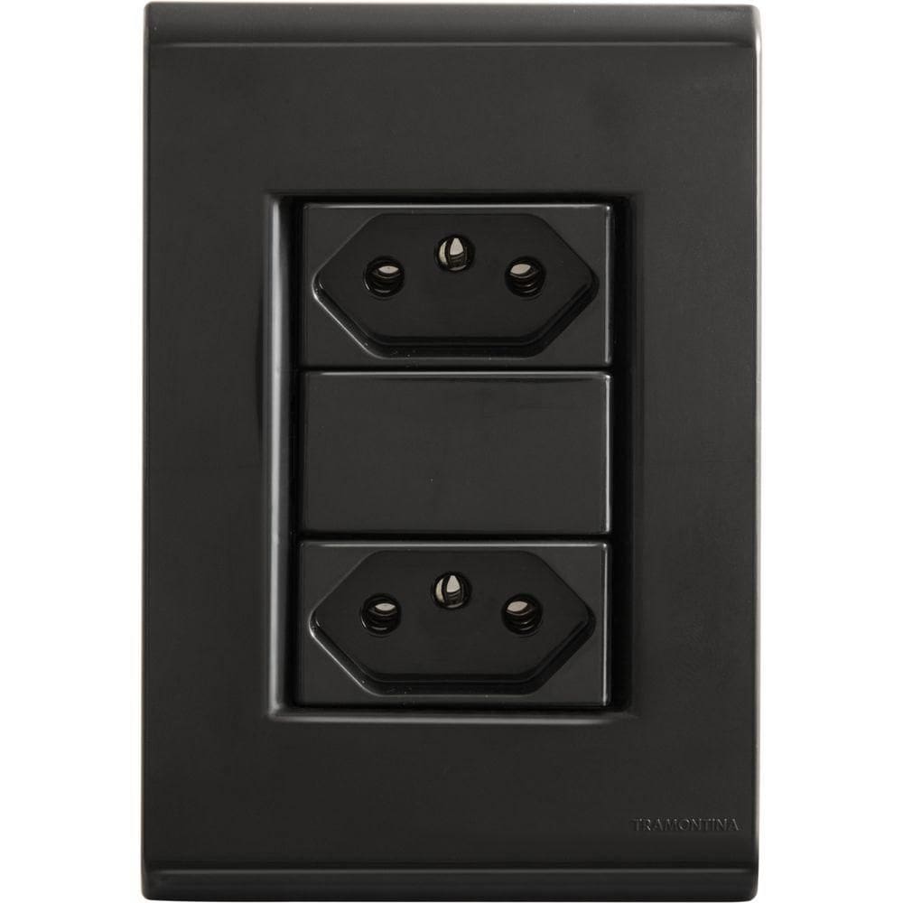 Conjunto 4x2 Com 2 Tomadas 2p T 20 A 250 V Tramontina Liz Grafite