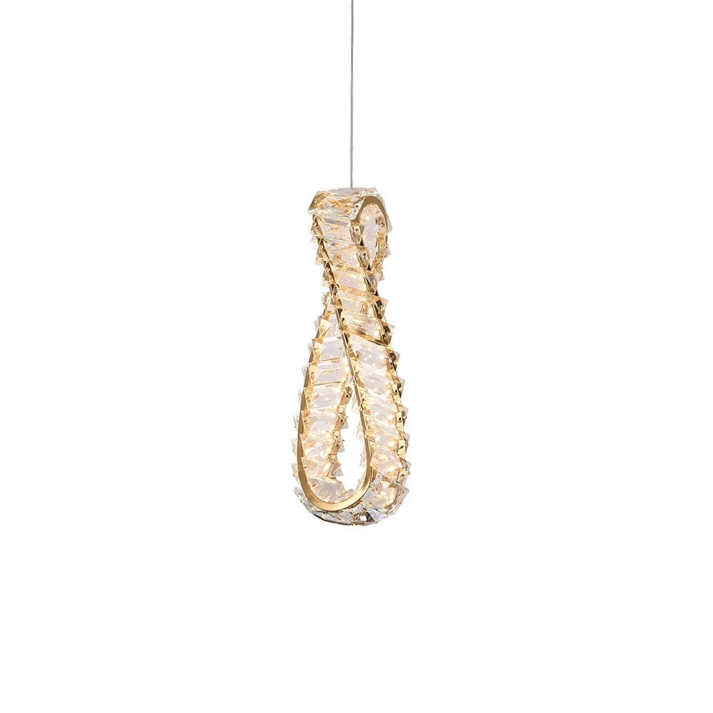 Lustre Pendente Nordecor Lezie In 2740 Ouro Brilho Led Bivolt