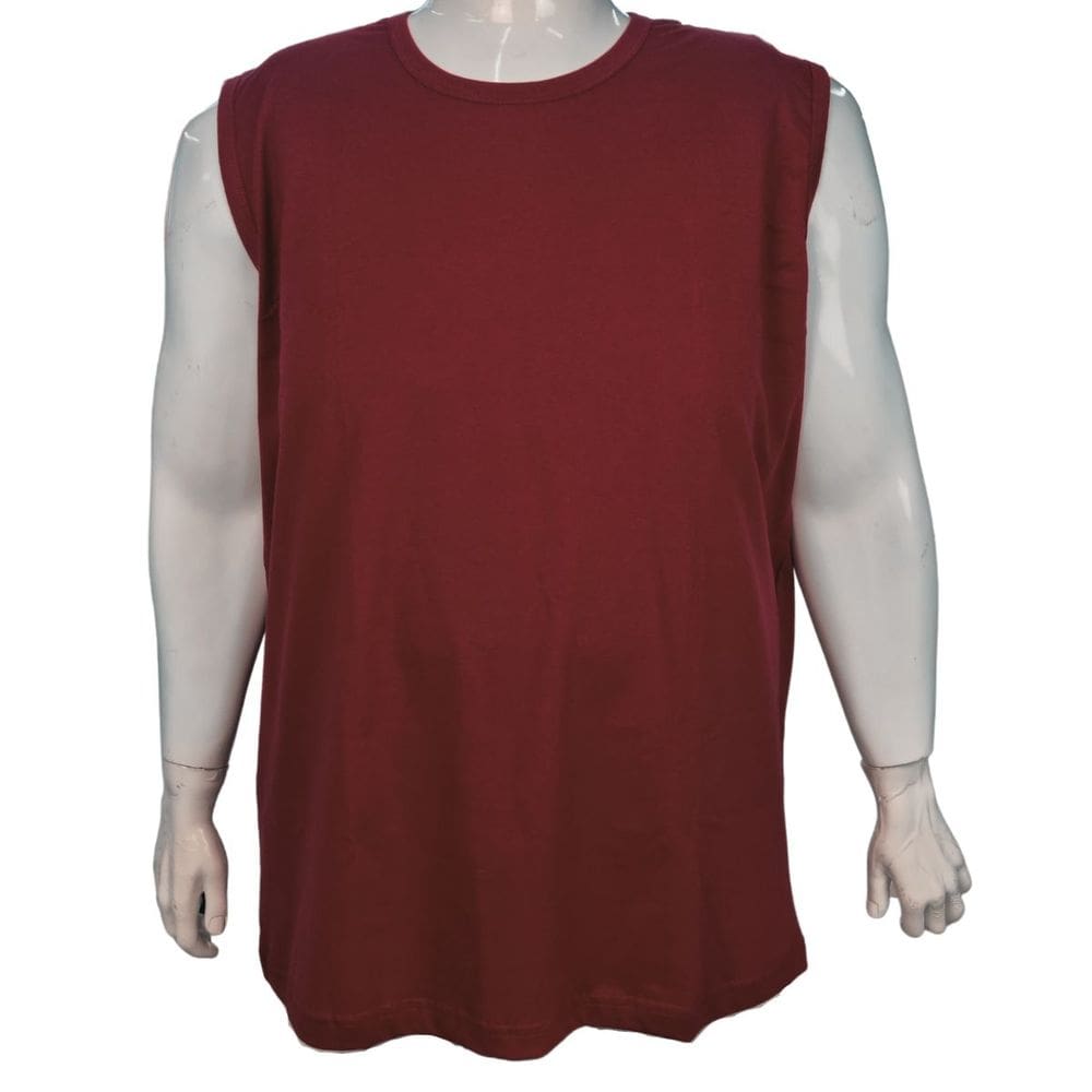 Camiseta Regata Masculina Basica 100% Algodão Fio 30 Penteado Plus Size
