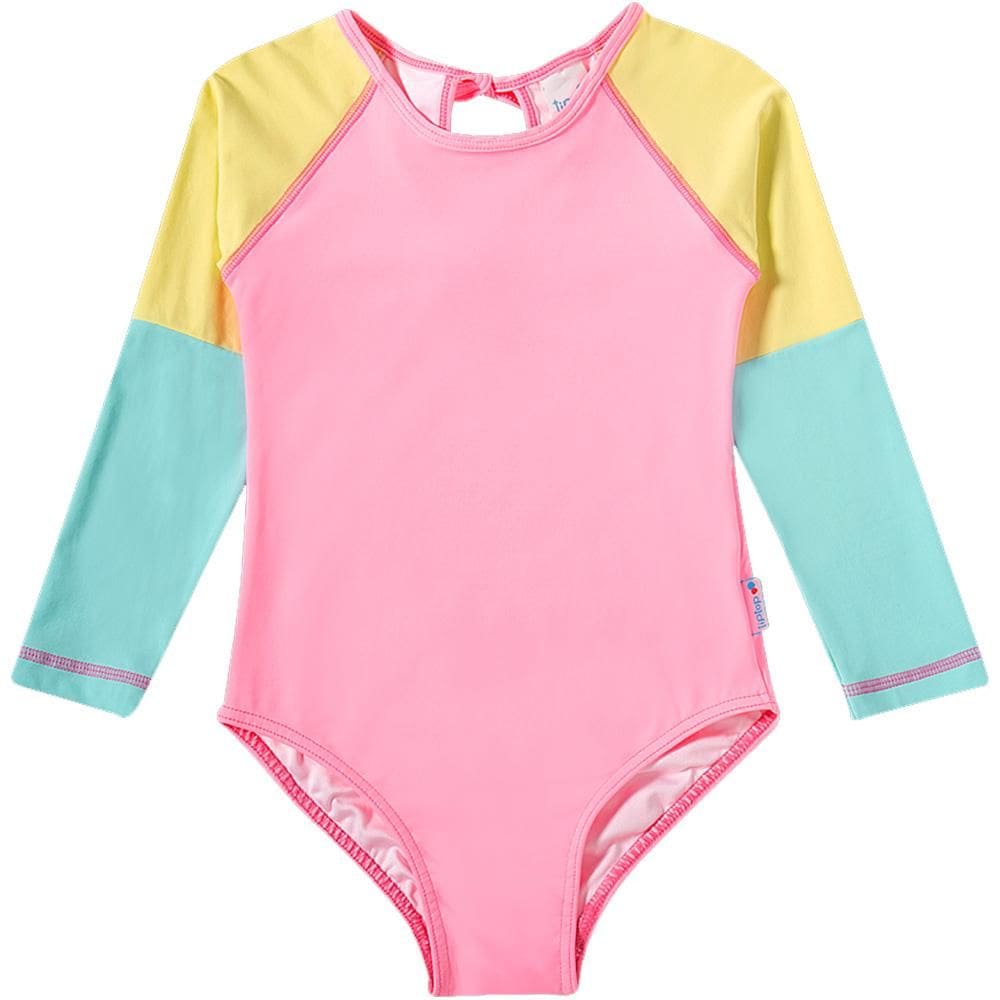 Maiô Body Praia Toddler Manga Longa Tip Top Rosa 2295121K