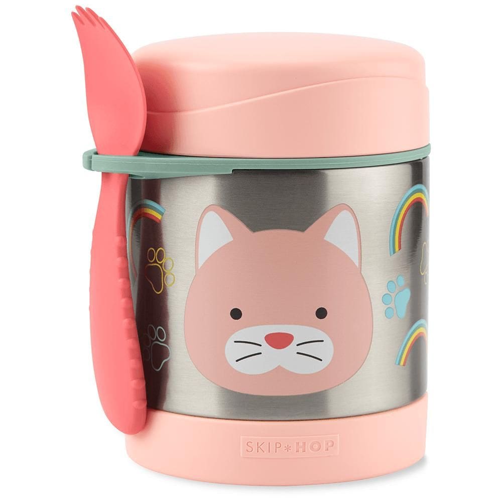 Pote Térmico Com Talher Skip Hop Zoo Gatinha Rosa
