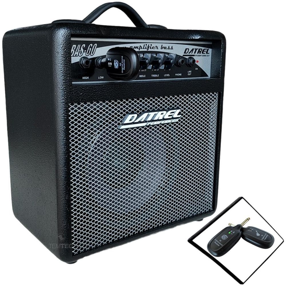 Cubo Amplificado Baixo 8P 60W Rms Datrel E Emissor Sem Fio