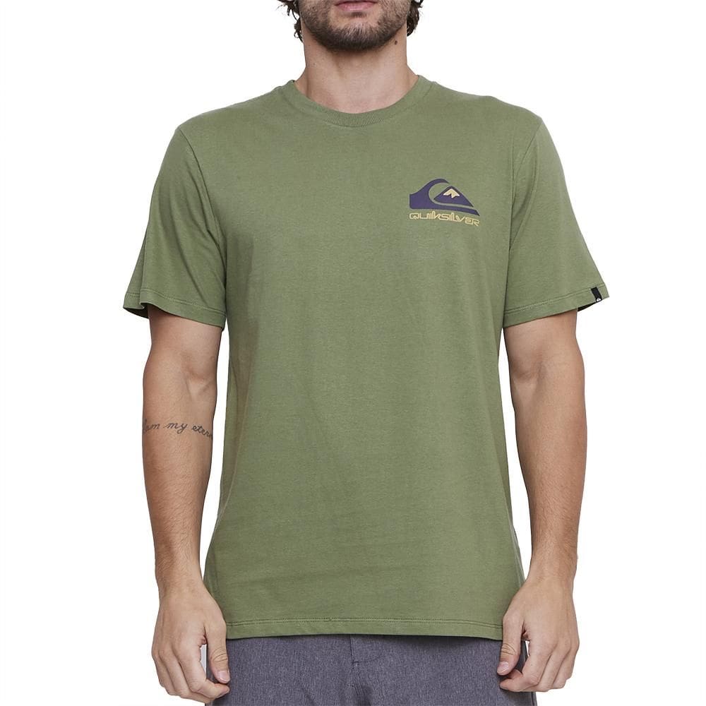 Camiseta Quiksilver Omni Logo SM25 Masculina Verde Escuro
