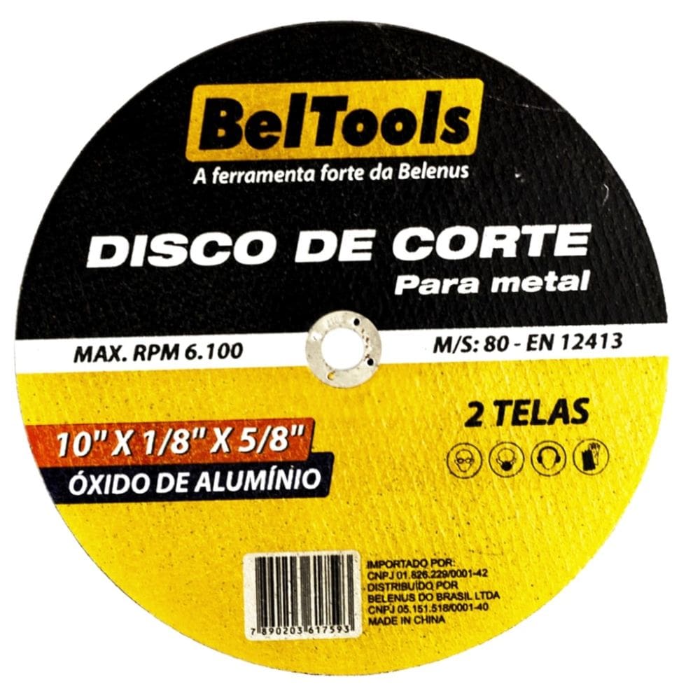 Kit C/ 5 Disco de Corte Ferro 10xx1/8x5/8 Beltools