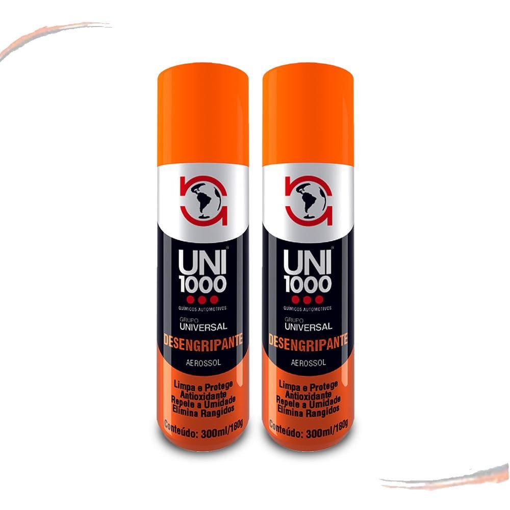 2 Spray Desengripante E Lubrificante Aerossol Uni1000 300ml - kit / 2 [F103]