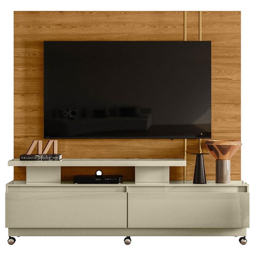 Estante Home Theater New Apolo com Rodízios Cumaru Opala – Madetec