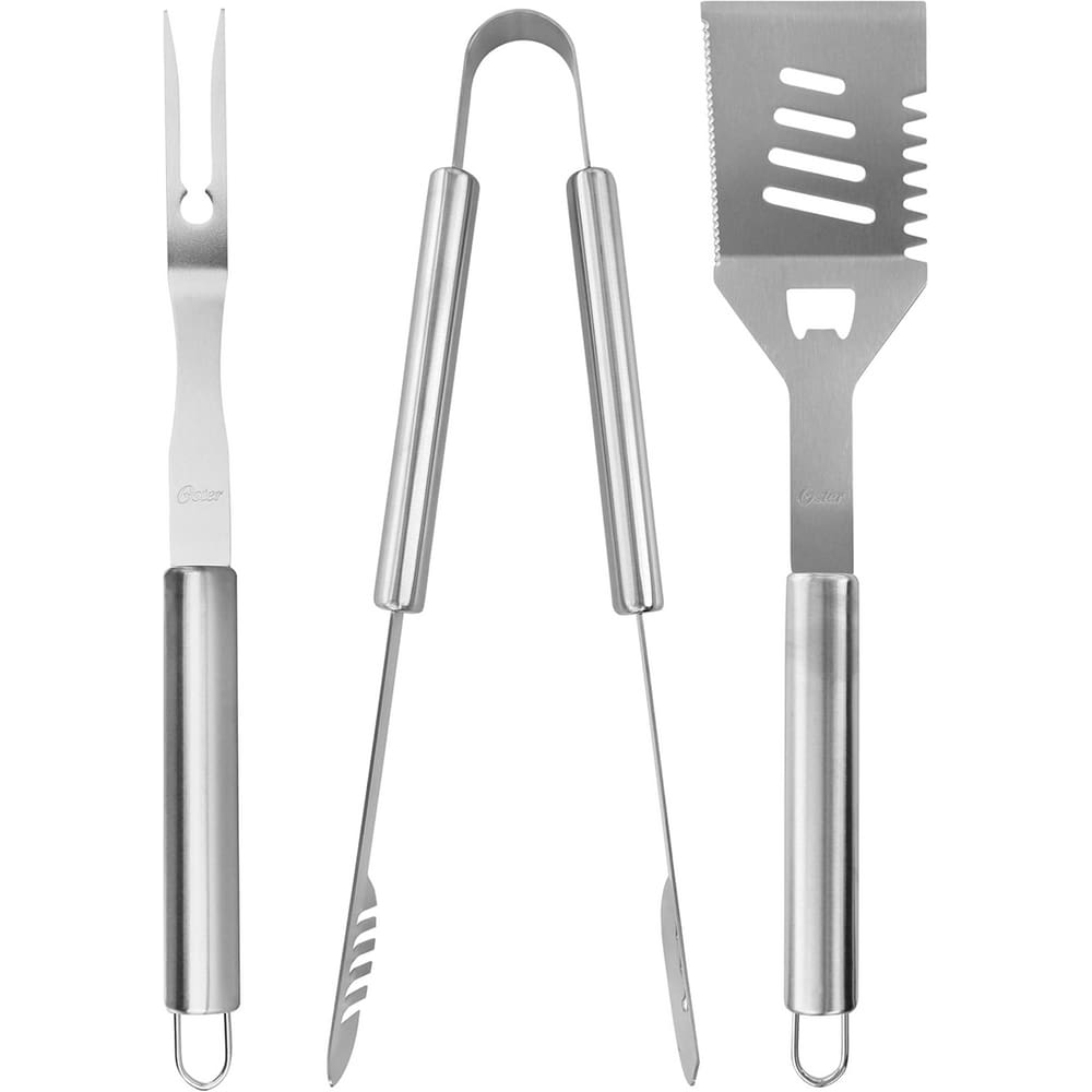Jogo Para Churrasco 3 Peças Oster BBQ Baldwyn Aço Inox