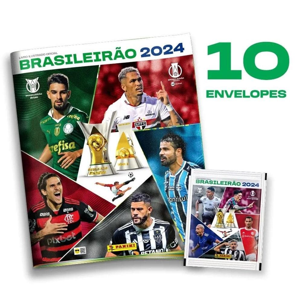 Brasileirão 2024 - Álbum Capa Cartão + Kit Com 10 Envelopes