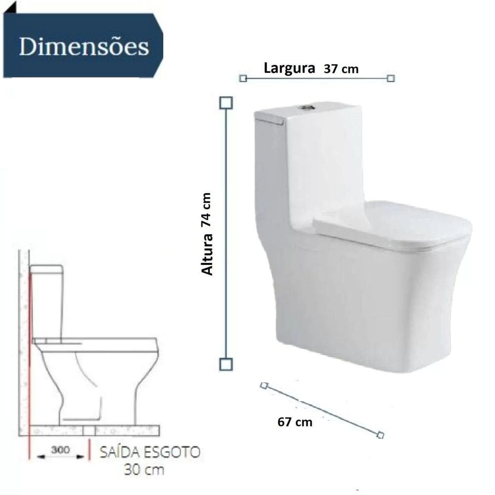Vaso Sanitario Adamas Monobloco Adm-580 Branco | Extra