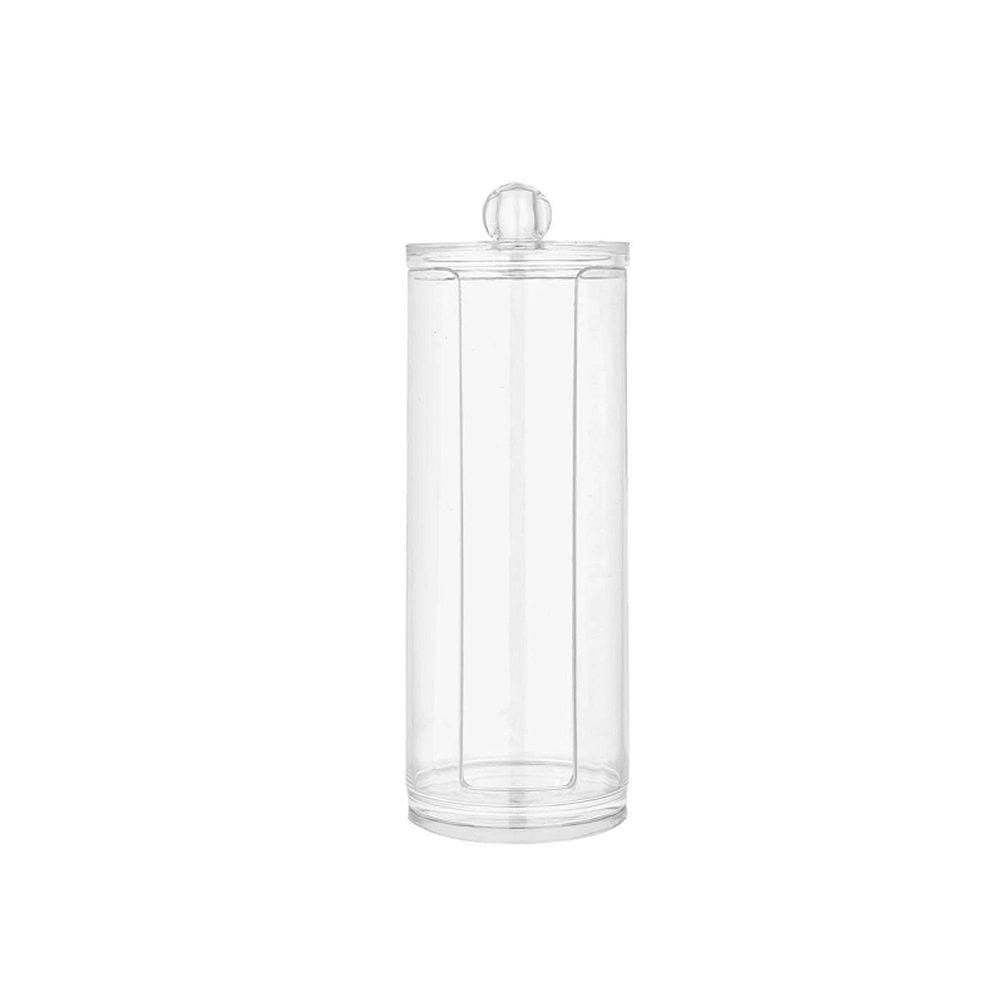 Organizador Porta Discos Algodão Acrílico Tampa Elegante Decorativo Banheiro Penteadeira Resistente