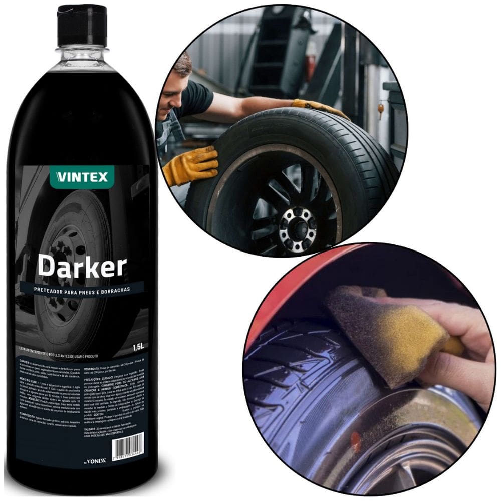 Darker Vintex 1,5l Preteador Para Pneus Plásticos Borrachas