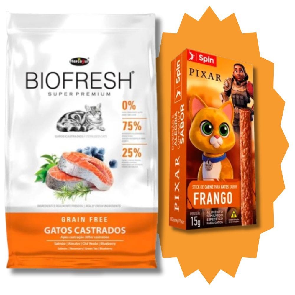 Ração Biofresh Gatos Castrados 7,5kg + Surpresa