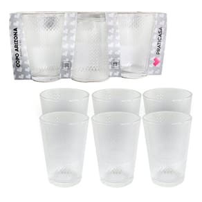 Kit Jogo 6 Copos de Vidro 200ml Arizona Cor Transparente