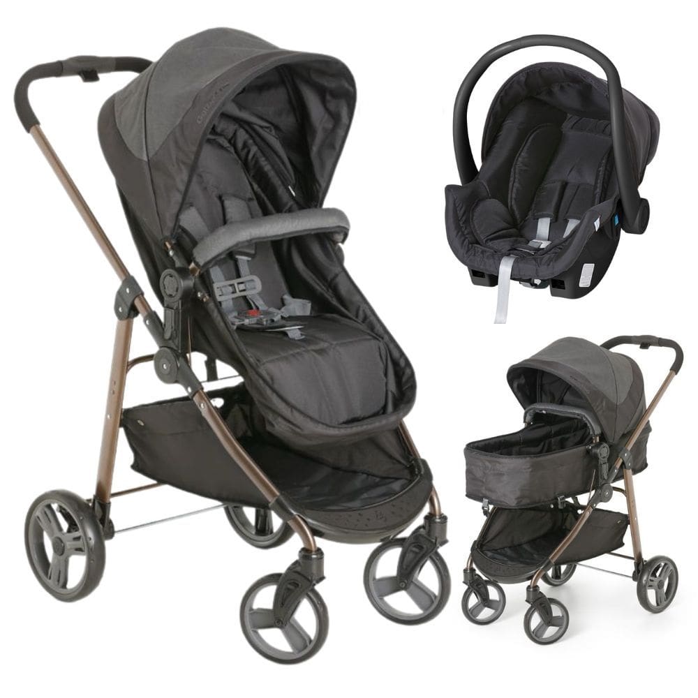 Carrinho Moises Olympus Preto + Bebe Conforto - Galzerano