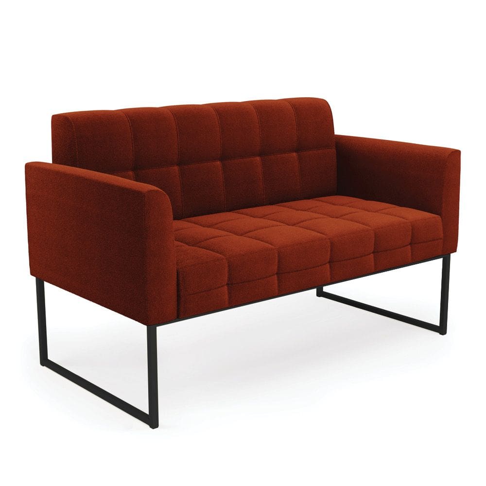 Sofá Namoradeira 2 Lugares Industrial Preto Elisa Bouclê D03 - D`Rossi