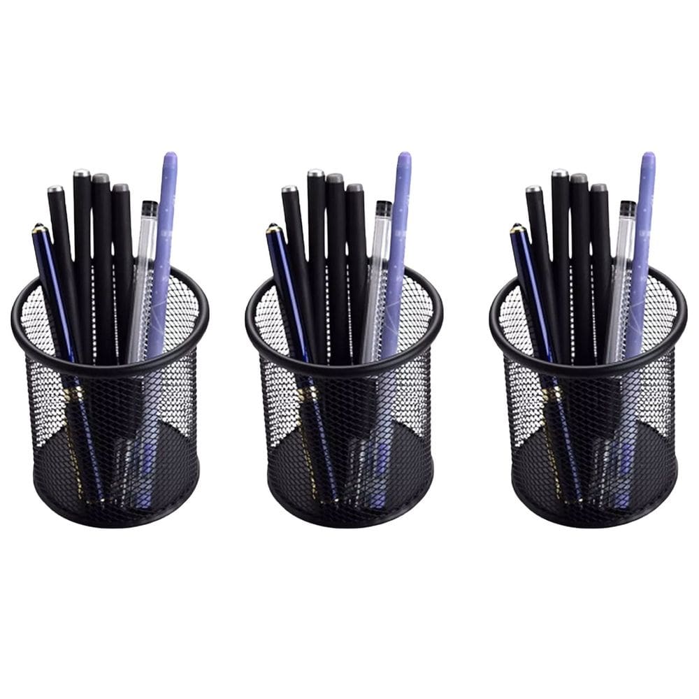 Porta Lapis Organizador Aramado Kit 3 Unidades Caneta Lapis Tesoura Escritorio Mesa de Trabalho Escrivaninha Home Office