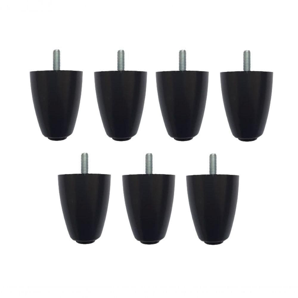 Kit Com 7 Pés Para Cama Box Baú P70 Rosca 5-16 Preto