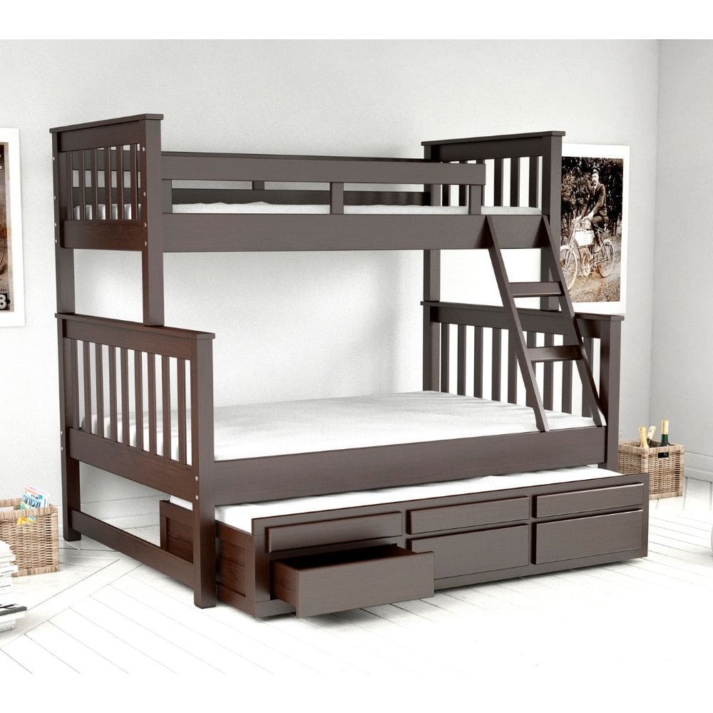 Treliche com Cama de Casal 3 Gavetas Madeira Maciça Saraiva