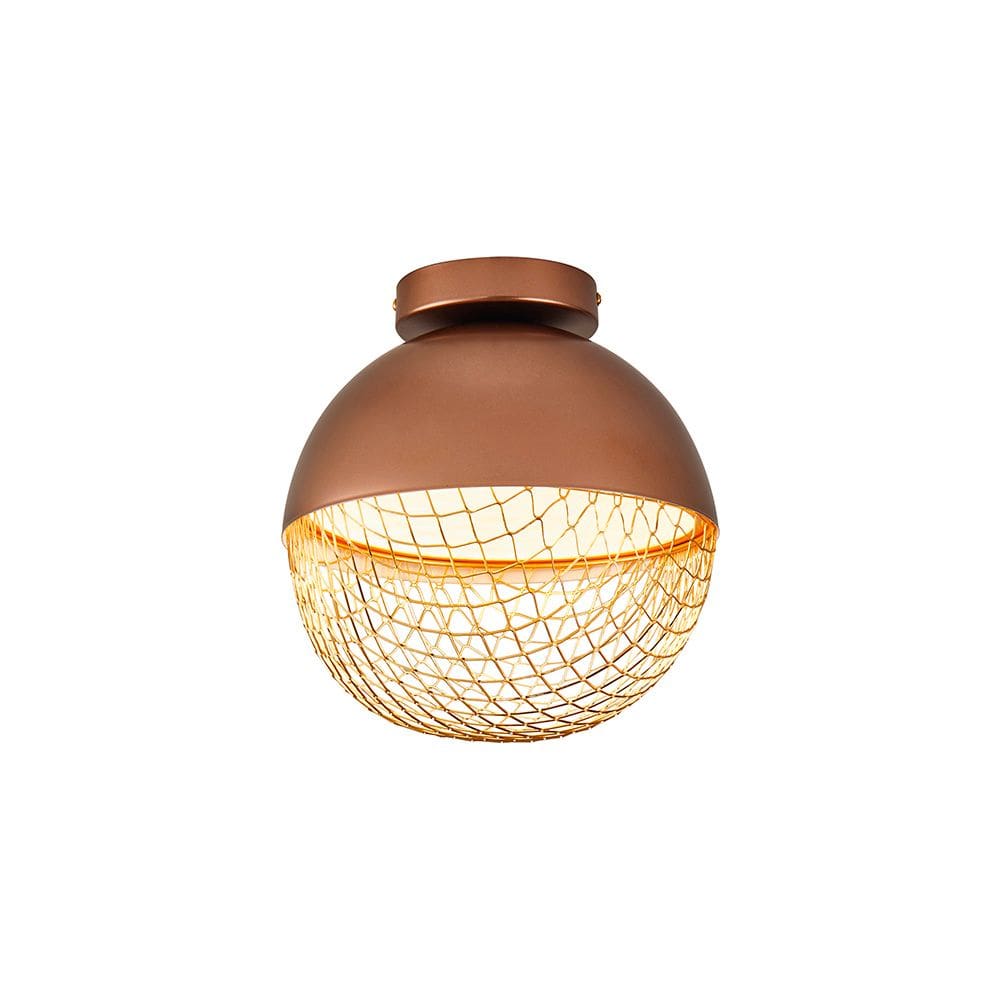 Plafon Nordecor Rezi 2931 25Cm Led Bivolt Cobre / Dourado Brilho