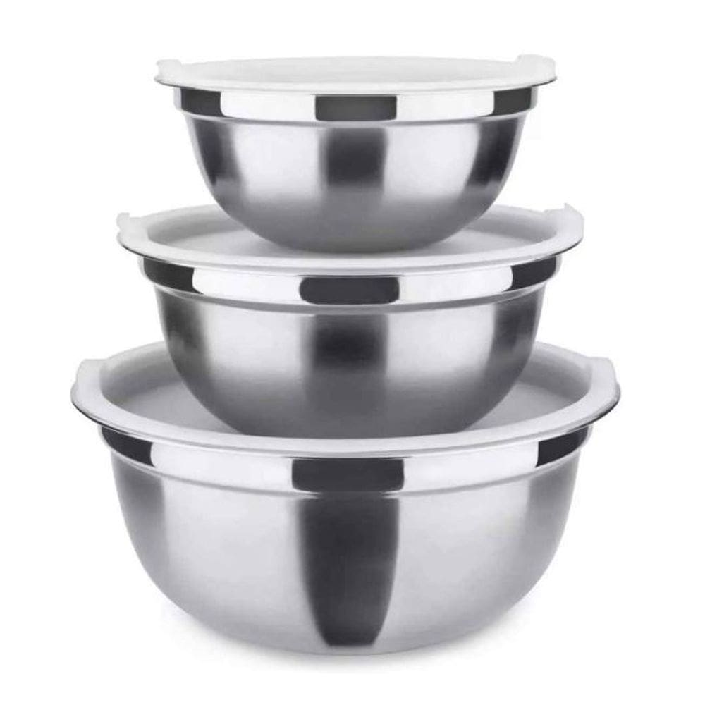 Jogo de Potes Mimo AN2230 Inox Prata com Tampa