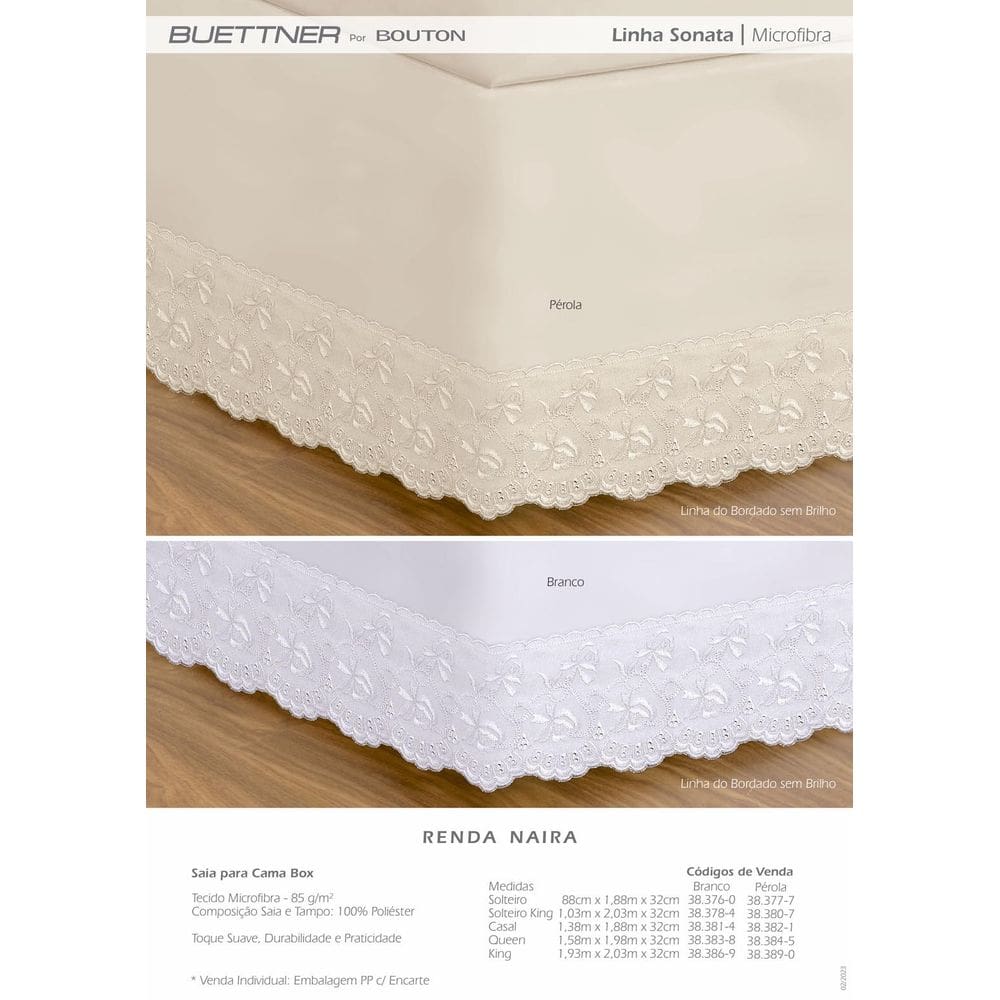 Saia Box Mic. Renda Naira Casal 138x188