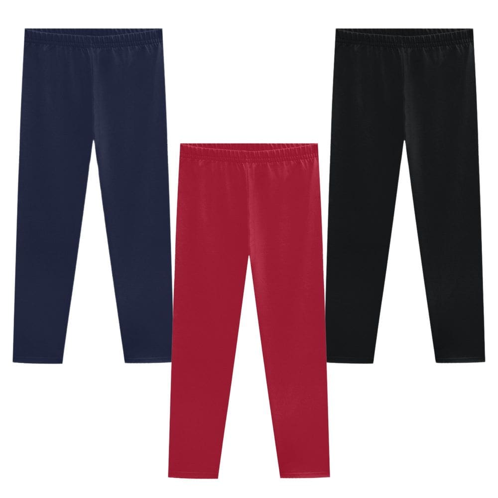 Kit 3 Calças Legging Básica Kyly Infantil Menina Confortável