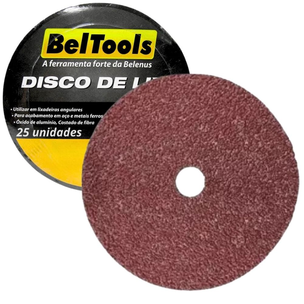 Kit C/ 25 Disco Lixa Ferro 4.1/2x7/8 G50 Beltools