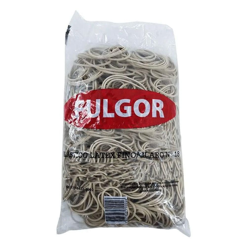 Pacote de Elástico Látex Fino N18 Claro 1000g - Fulgor