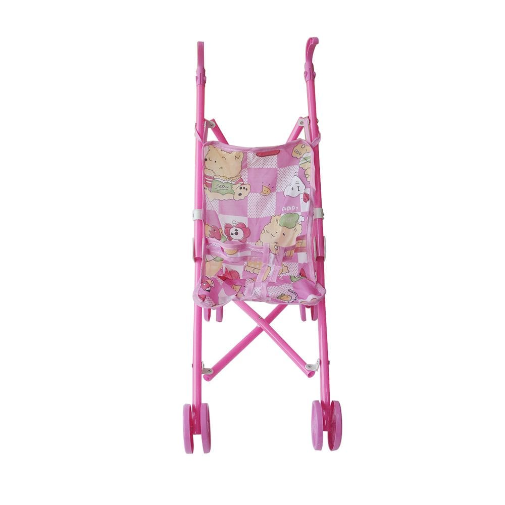 Carrinho De Boneca Infantil De Passeio Plástico Rosa 50cm
