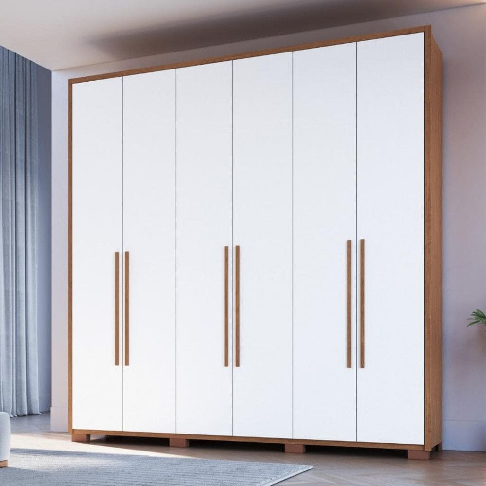 Guarda Roupa Casal 6 Portas 3 Gavetas Safira Móveis Castro