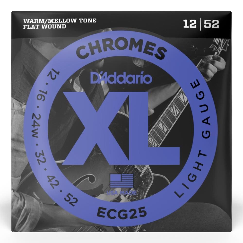 Encordoamento Guitarra .012 Flatwound D’Addario ECG25