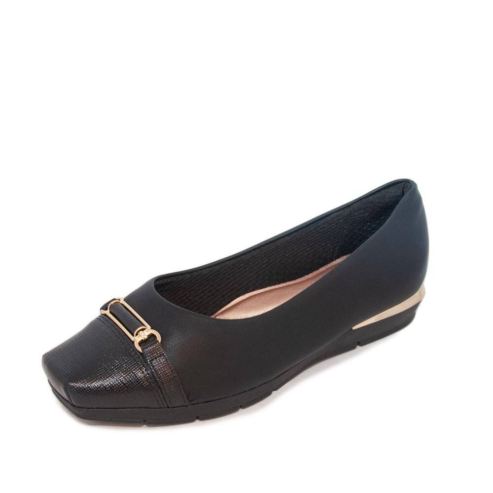 Sapato Feminino Piccadilly Anabela Maxi Therapy REF: 147305 NAPA STRECH-LUX LINHO