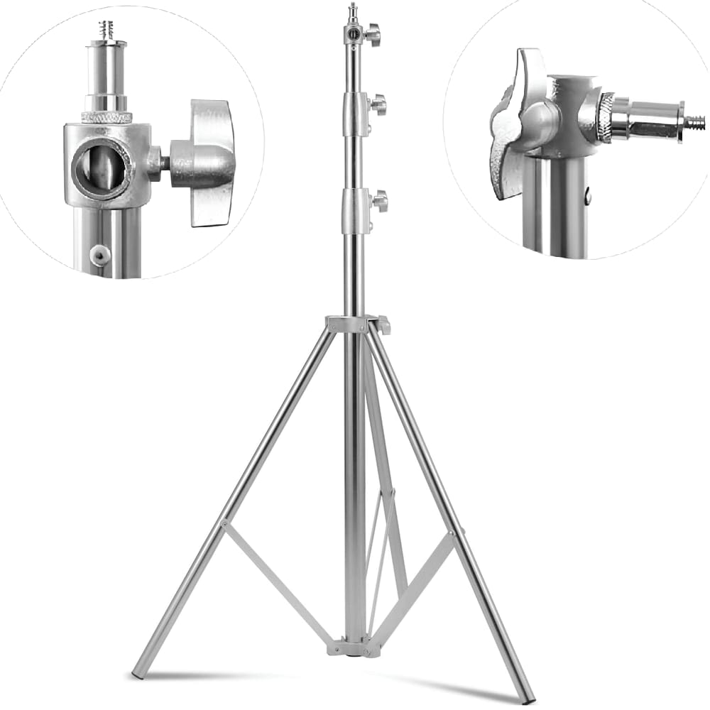 Tripé de Iluminação Light Stand FC-S288L Aço Inox Amortecimento de Mola (2.8 Metros)