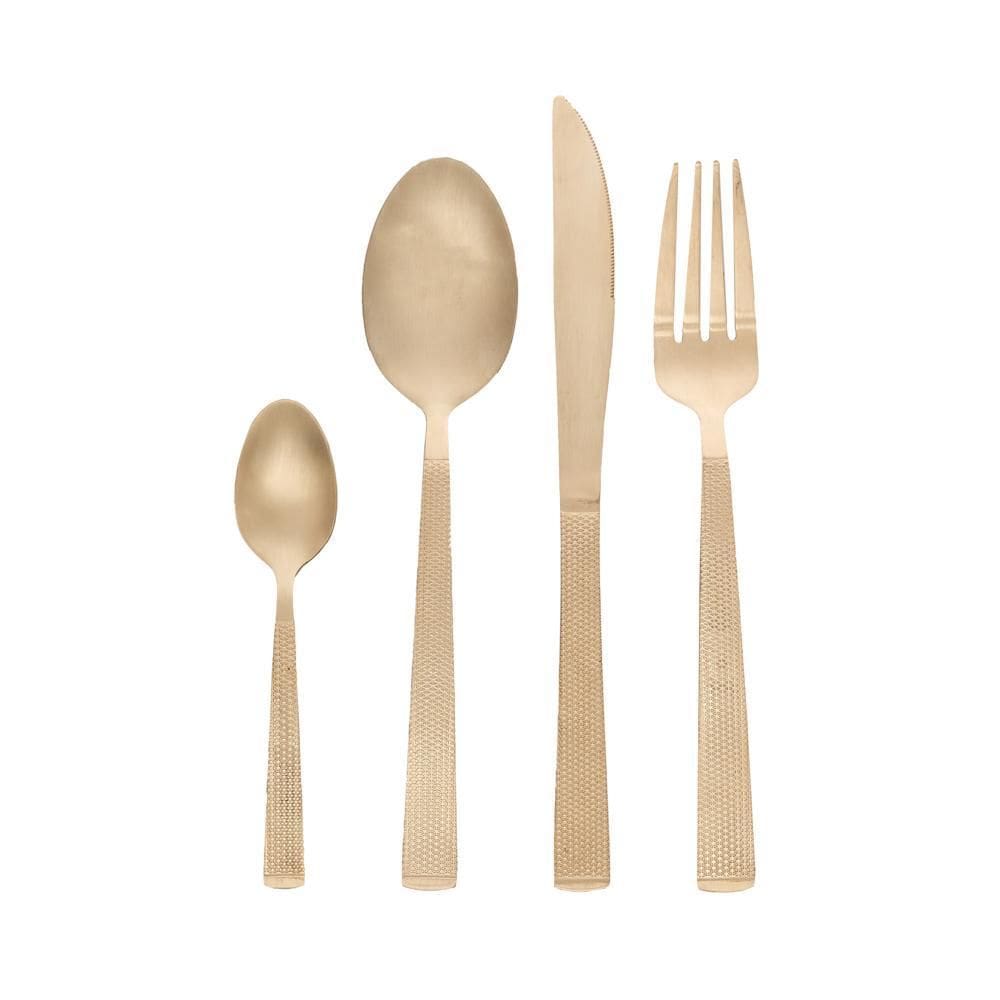 Faqueiro 16 Peças de Aço Inox Santorini Champanhe