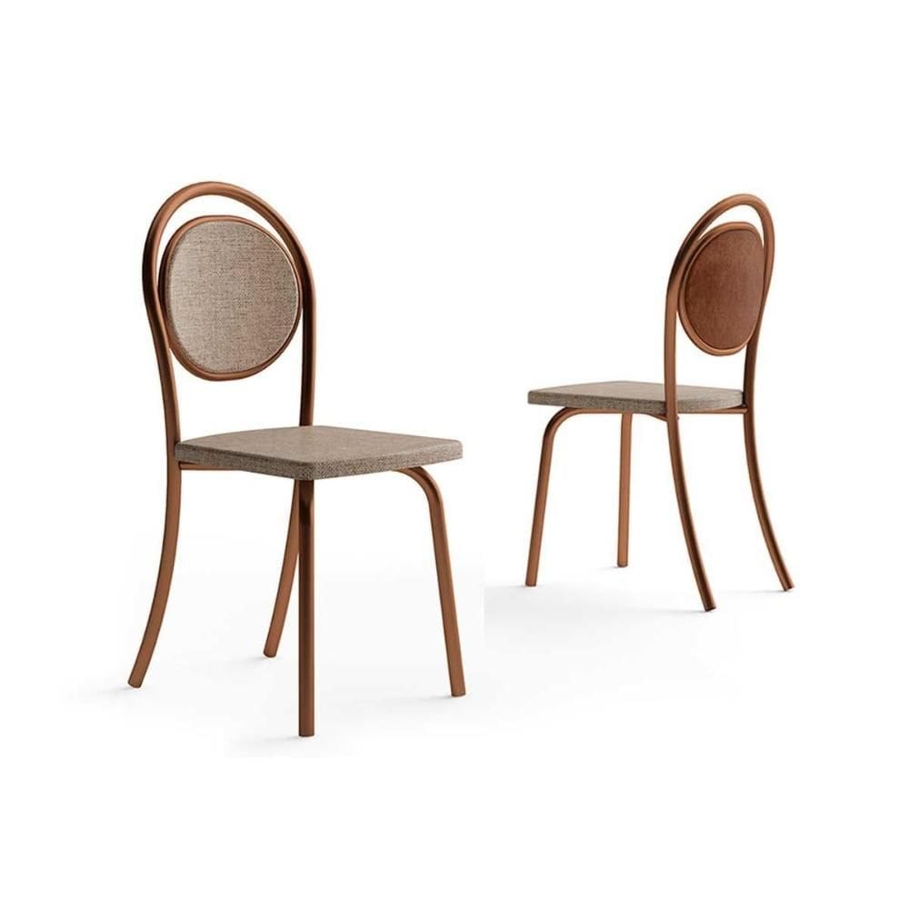 Cadeira de Cozinha 1738 Aço Kit 2 Uni Rose/Areia - Carraro