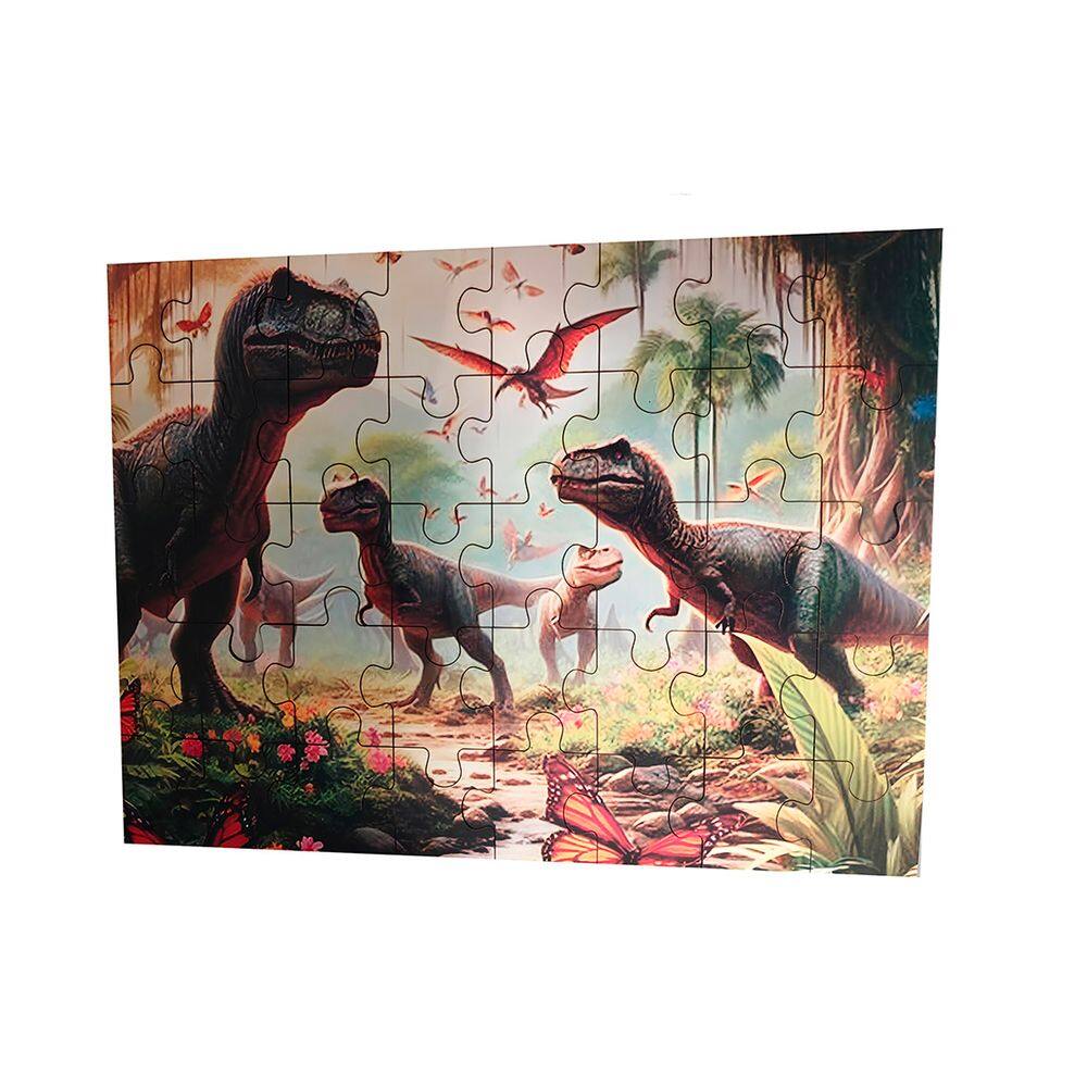 Quebra-cabeça Dinossauros de 40 Peças em Mdf