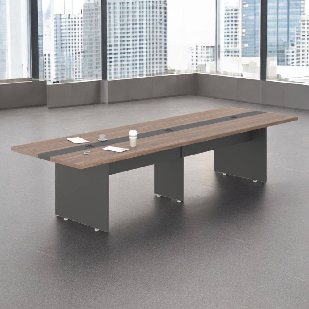 Mesa Para Sala de Reunião 3,60 M Berlim Noce Preto