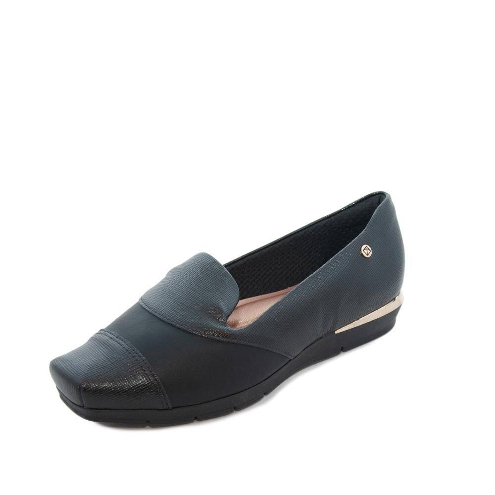 Sapato Feminino Piccadilly Anabela Maxi Therapy REF: 147308 NAPA LUX LINHO-NAPA STRECH