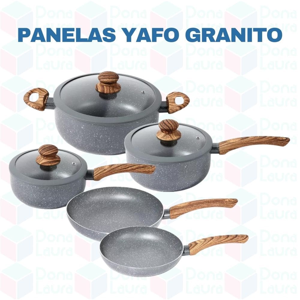 Kit Panela 5 Peças Cerâmica Antiaderente Cinza Mesa Posta