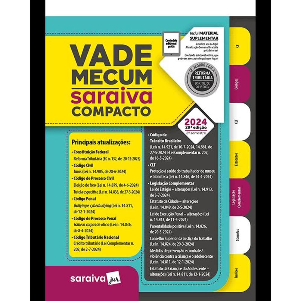 Vade Mecum Saraiva Compacto - 29ª Edição 2024