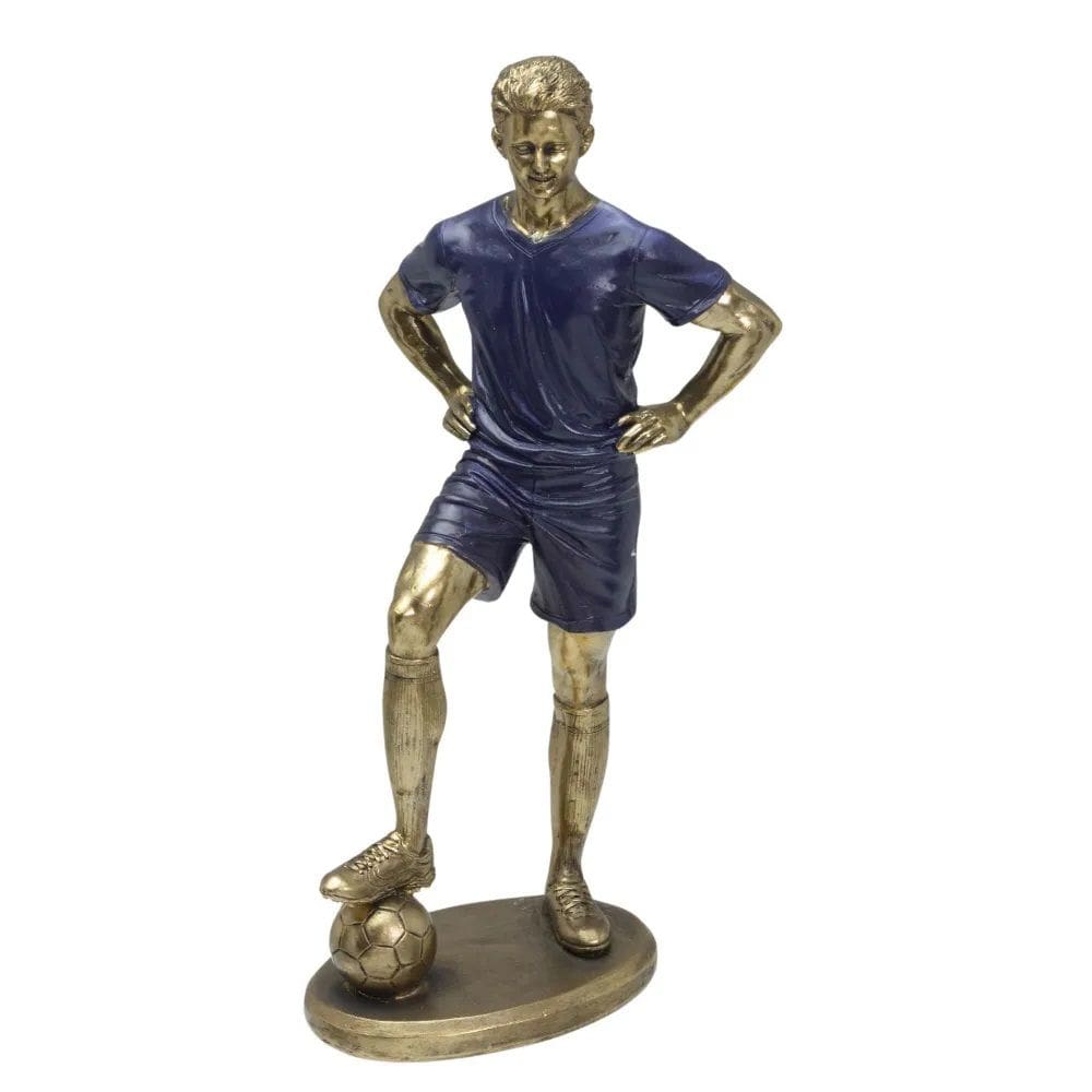 Figura Decorativa Estatueta Homem Jogador De Futebol 25 X 14 X 7 Cm