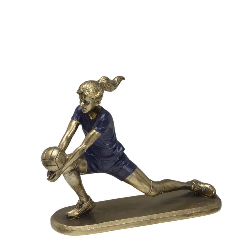 Figura Decorativa Estatueta Mulher Jogadora de Vôlei 21 X 17 X 7 Cm