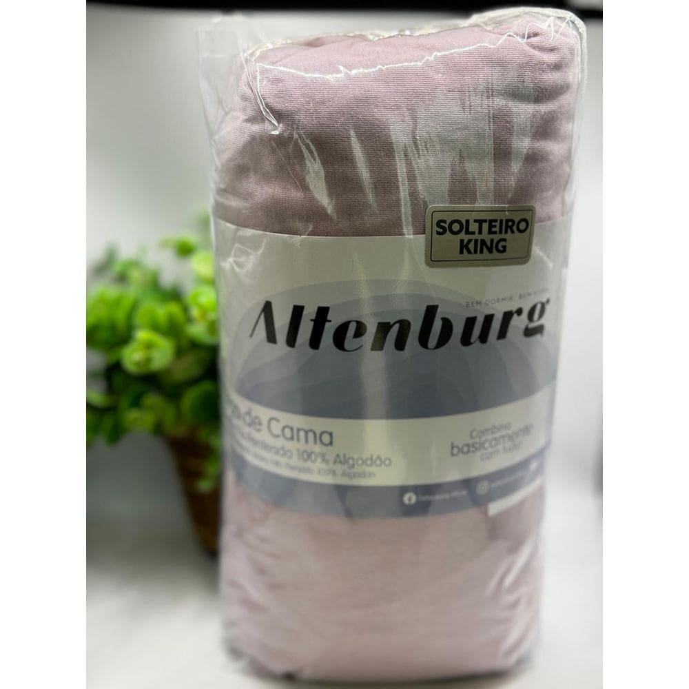 Jogo De Cama Simples 2Pc Malha 100% Algodao - Rose Natural Altenburg