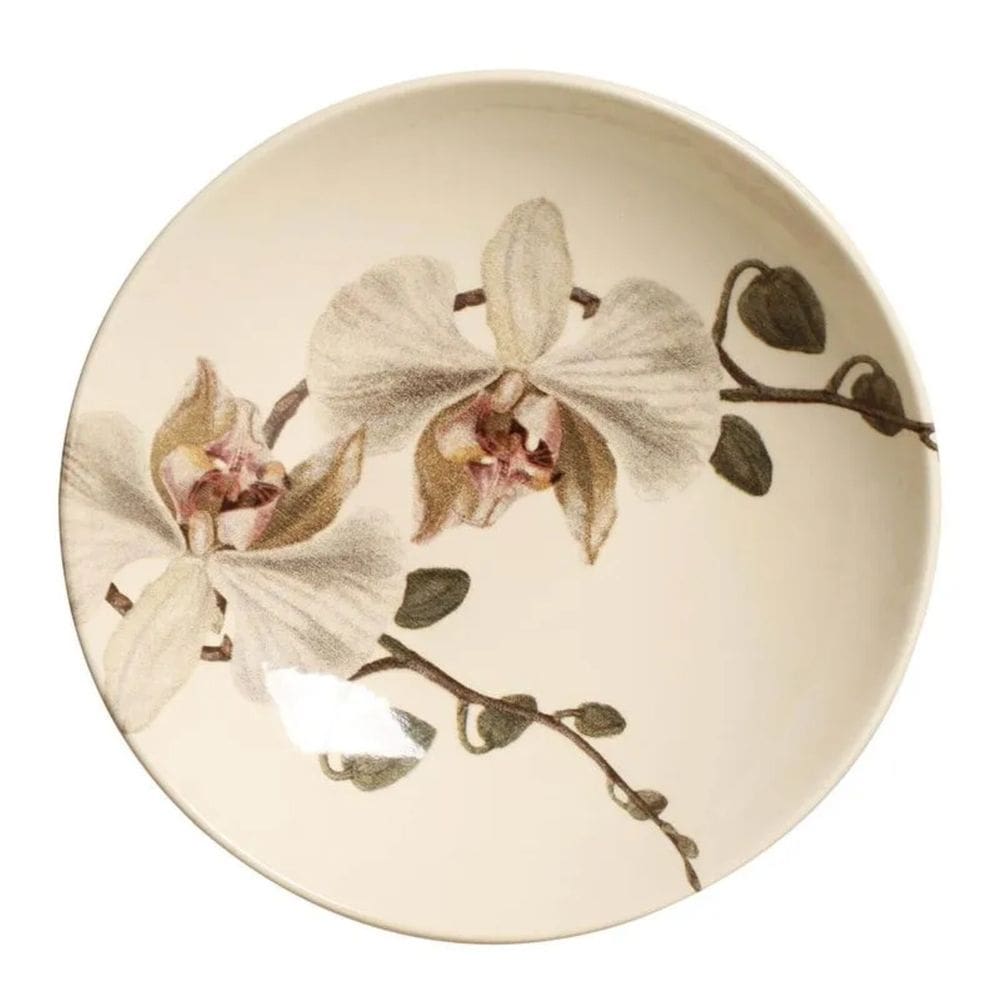 Jogo de 6 Pratos Fundos Fleur 22cm Orquideas -Porto Brasil
